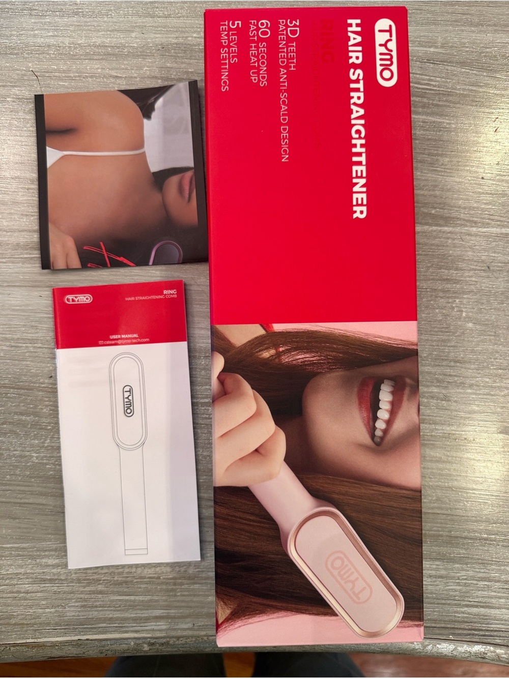 Tymo Pink Hair Straightener - Compact 3D Teeth Design